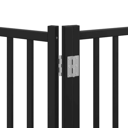 Cancello Cani Porta Pieghevole Nero 10 Pannelli 800 cm Pioppo | homemem39
