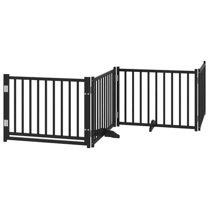 Cancello Cani Porta Pieghevole Nero 12 Pannelli 960 cm Pioppo | homemem39