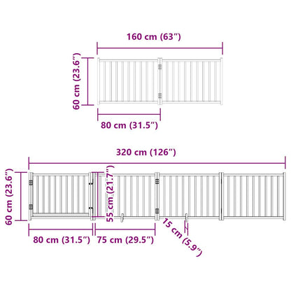 Cancello Cani Porta Pieghevole Marrone 12 Pannelli 960cm Pioppo | homemem39