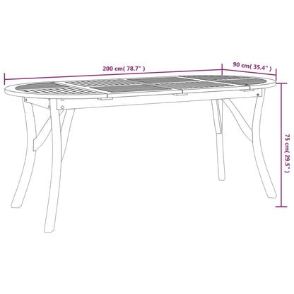 Tavolo da Giardino 200x90x75 cm Legno Massello di Acacia - homemem39