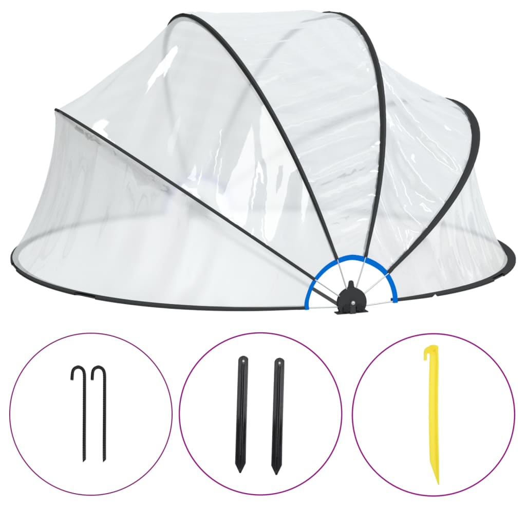 Cupola per Piscina Rotonda 315x158 cm PVC - homemem39