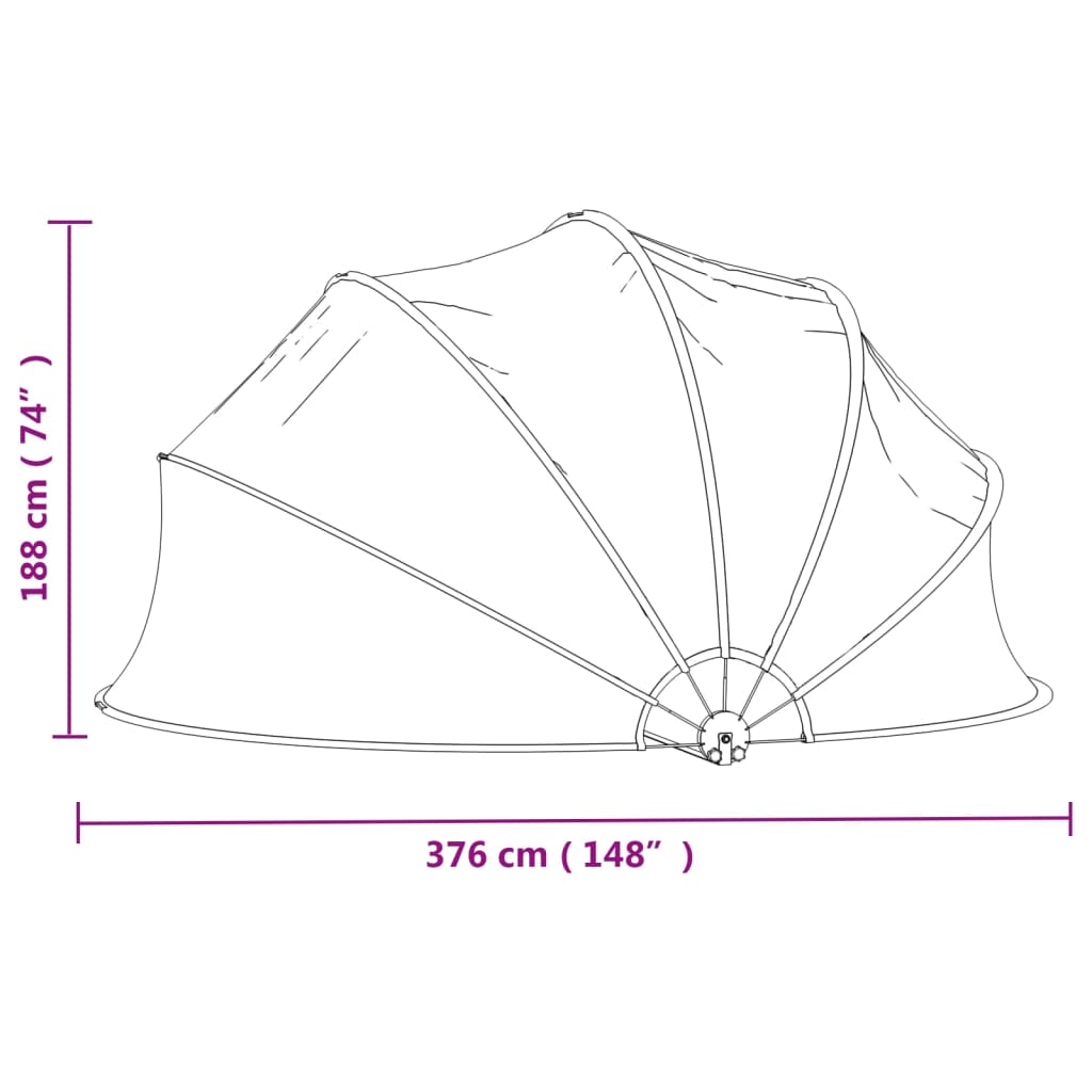 Cupola per Piscina Rotonda 376x188 cm PVC | homemem39