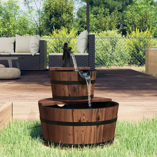 Fontana d'Acqua con Pompa 44,5x44,5x58 cm Legno Massello Abete | homemem39