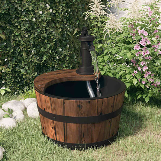 Fontana d'Acqua con Pompa 28x28x34,5 cm Legno Massello di Abete | homemem39