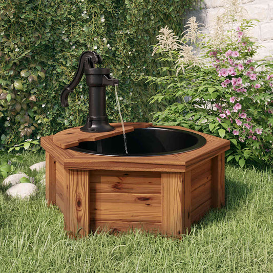 Fontana d'Acqua con Pompa 57x57x53 cm Legno Massello di Abete | homemem39