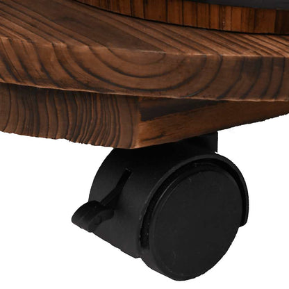 Fontana Acqua con Pompa e Ruote 55x55x80cm Legno Massello Abete | homemem39