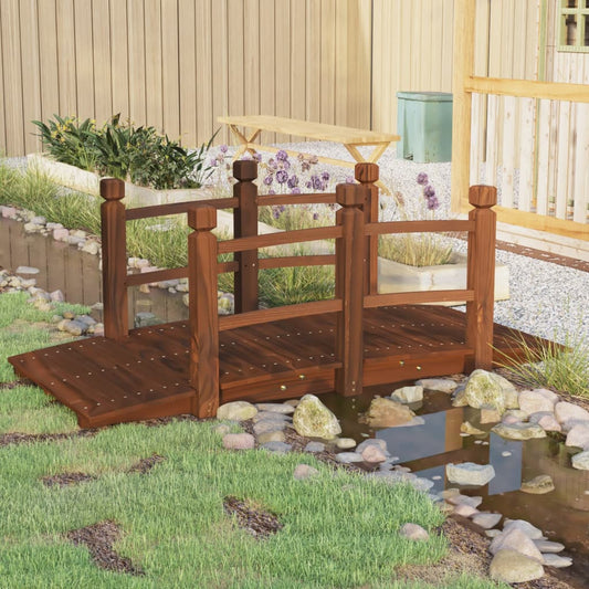 Ponte Giardino Ringhiere 150x67x56cm Legno Massello Abete Rosso | homemem39