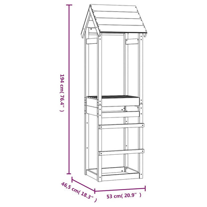 Torre da Gioco 53x46,5x194 cm in Legno Massello di Pino | homemem39