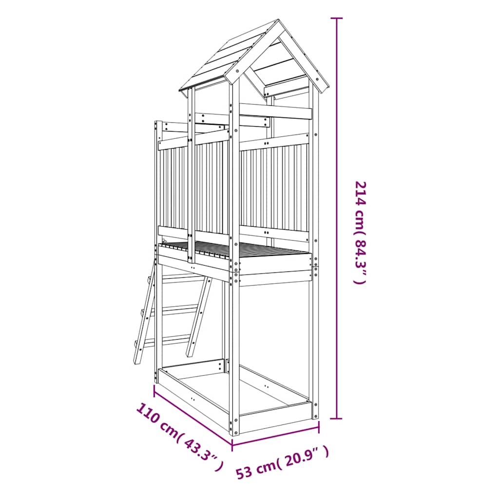 Set da Gioco da Esterno 53x110x214 cm Legno di Pino Impregnato | homemem39