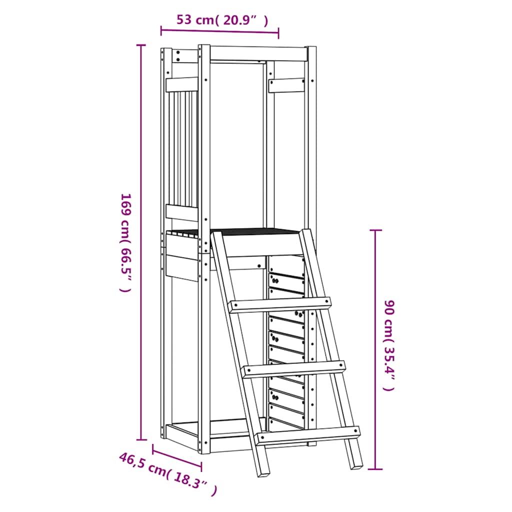 Set da Gioco da Esterno 53x46,5x169cm Legno Massello di Douglas | homemem39