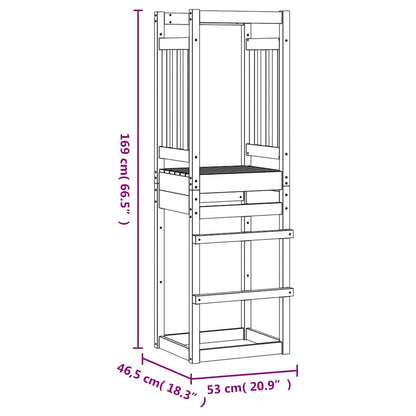 Torre da Gioco 53x46,5x169 cm in Legno di Pino Impregnato | homemem39
