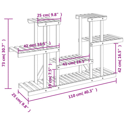 Portafiori 110x25x73 cm in Legno Massello di Abete - homemem39