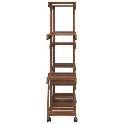 Portafiori con Ruote 110x25x115 cm in Legno Massello di Abete - homemem39