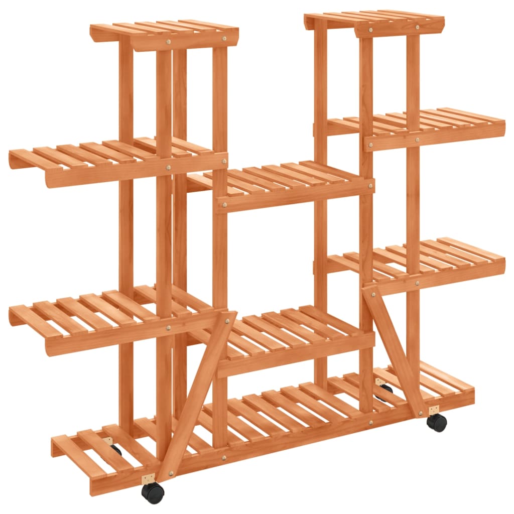 Portafiori con Ruote 110x25x115 cm in Legno Massello di Abete - homemem39