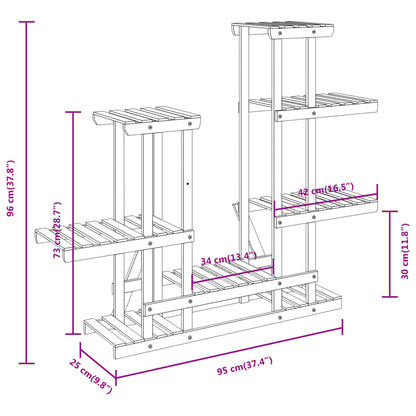 Portafiori 95x25x96 cm in Legno Massello di Abete - homemem39