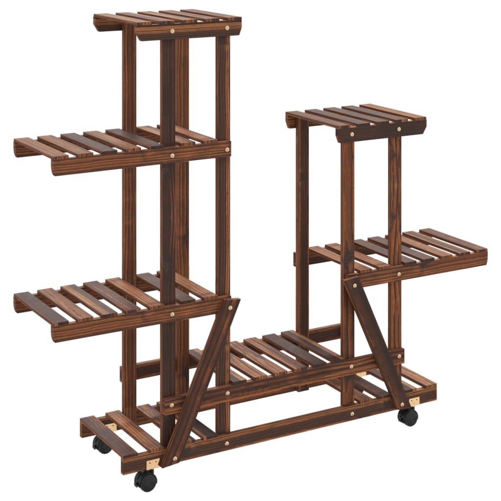Portafiori con Ruote 95x25x101 cm in Legno Massello di Abete - homemem39