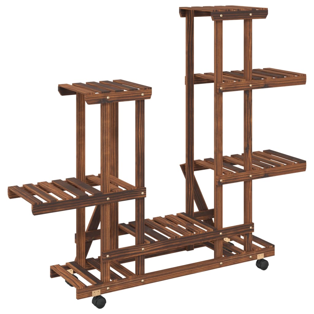 Portafiori con Ruote 95x25x101 cm in Legno Massello di Abete - homemem39