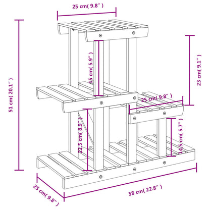 Portafiori 58x25x51 cm in Legno Massello di Abete - homemem39