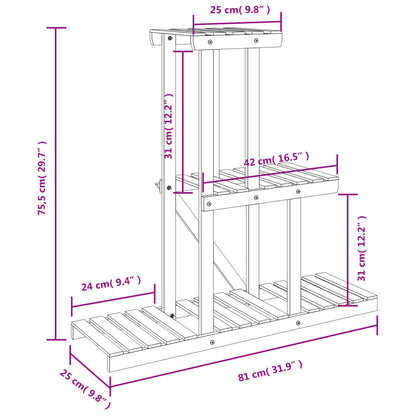 Portafiori 81x25x75,5 cm in Legno Massello di Abete - homemem39