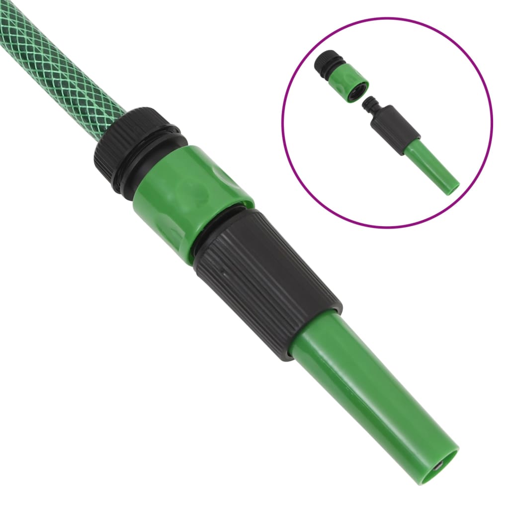 Set Tubo da Giardino con Raccordi Verde 0,5" 10 m in PVC