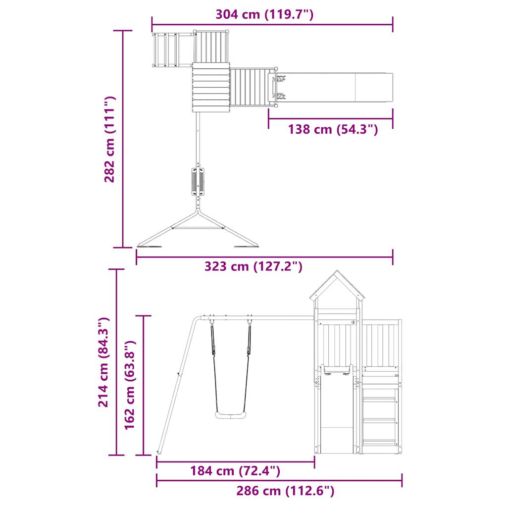 Set da Gioco da Esterno in Legno Massello di Douglas