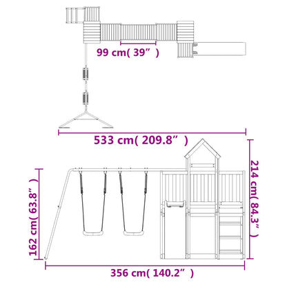 Set da Gioco da Esterno in Legno di Pino Impregnato - homemem39