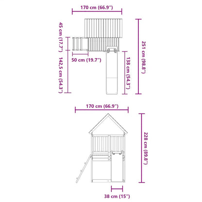 Set da Gioco da Esterno in Legno Massello di Pino | homemem39
