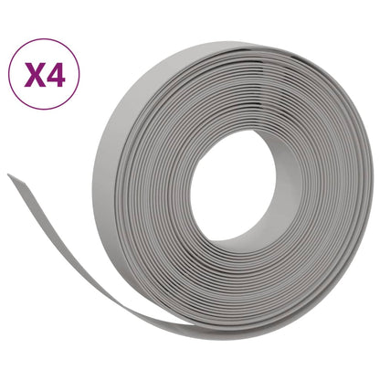 Bordature da Giardino 4 pz Grigie 10 m 10 cm in Polietilene | homemem39
