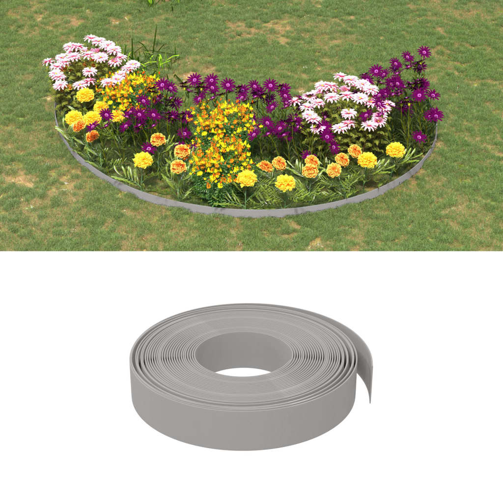 Bordature da Giardino 5 pz Grigie 10 m 10 cm in Polietilene | homemem39