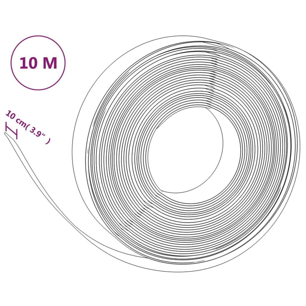 Bordature da Giardino 2 pz Nere 10 m 10 cm in Polietilene | homemem39