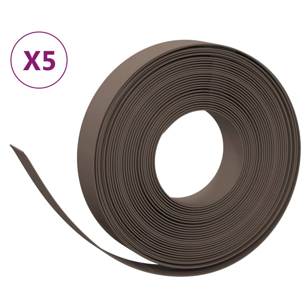 Bordature da Giardino 5 pz Marroni 10 m 10 cm in Polietilene | homemem39