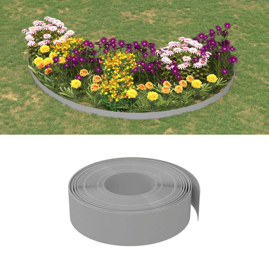 Bordature da Giardino 2 pz Grigie 10 m 15 cm in Polietilene - homemem39