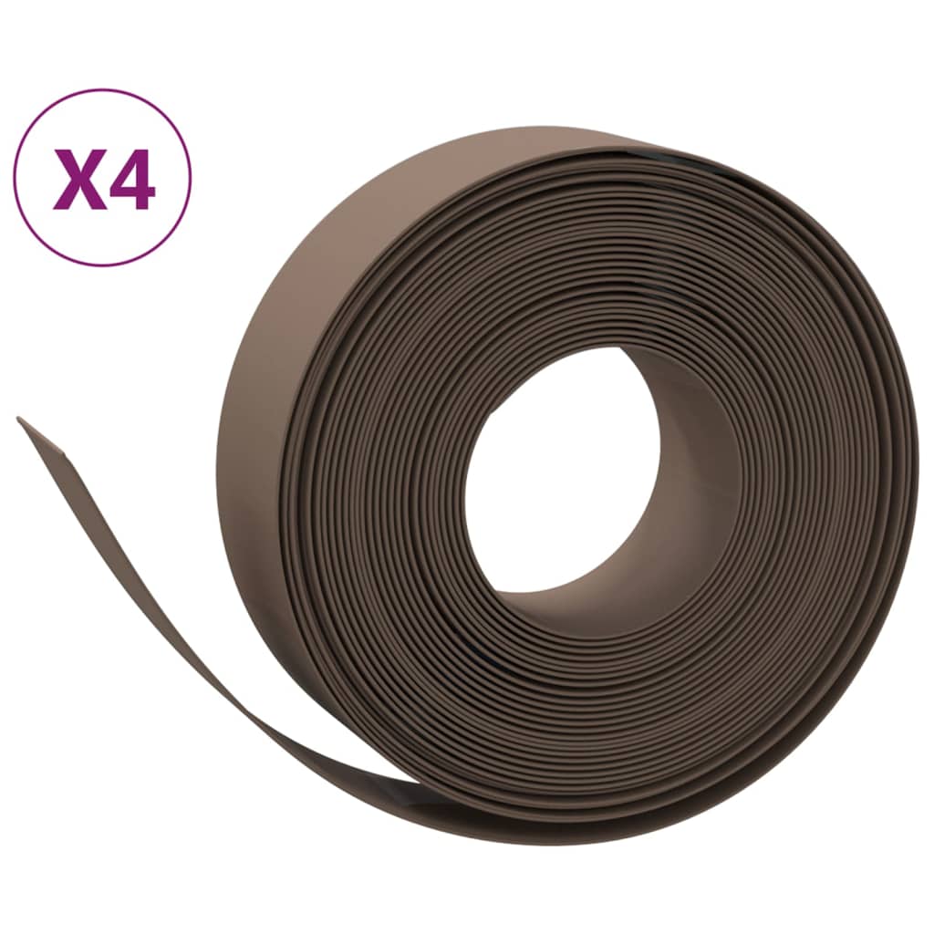 Bordature da Giardino 4 pz Marroni 10 m 15 cm in Polietilene | homemem39