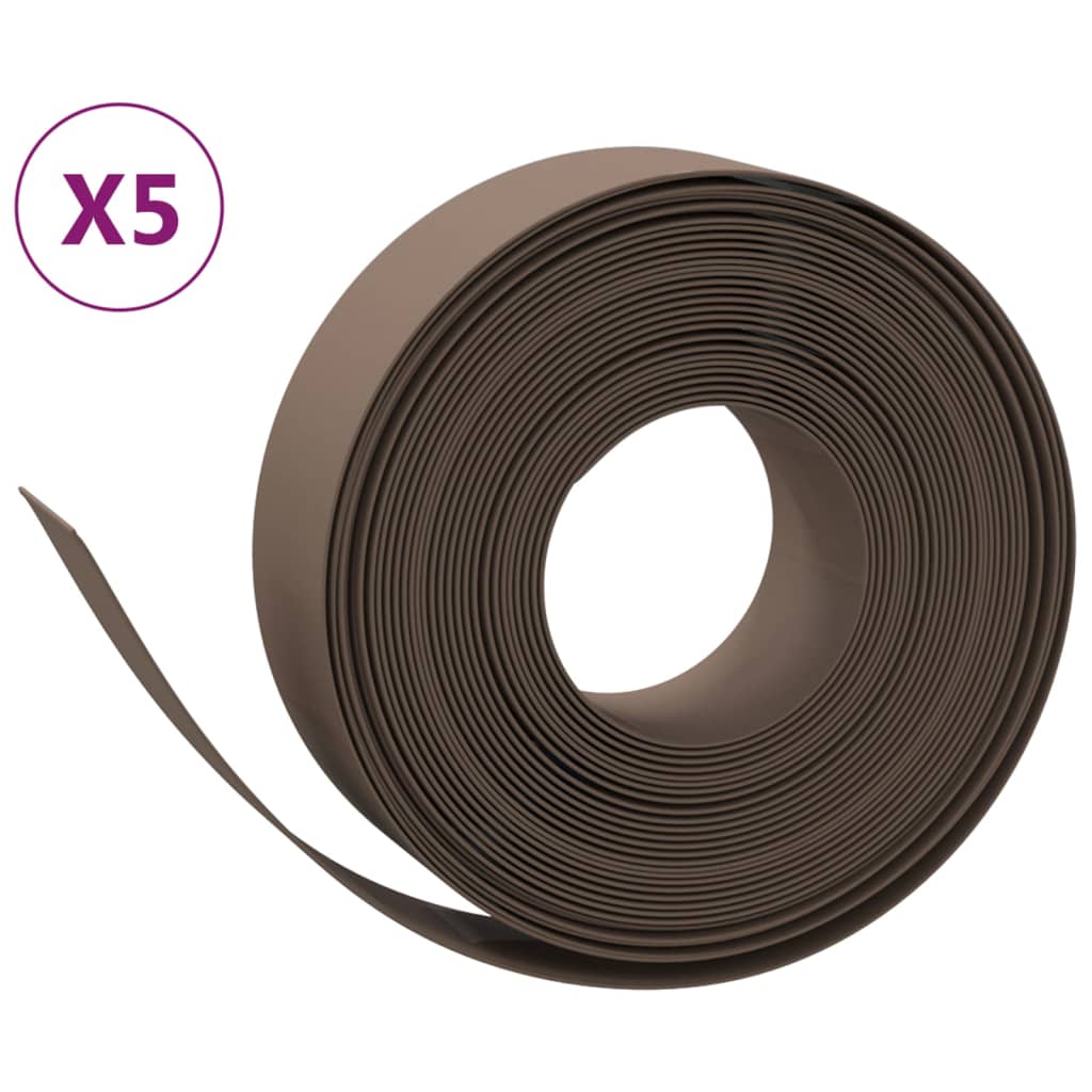 Bordature da Giardino 5 pz Marroni 10 m 15 cm in Polietilene | homemem39