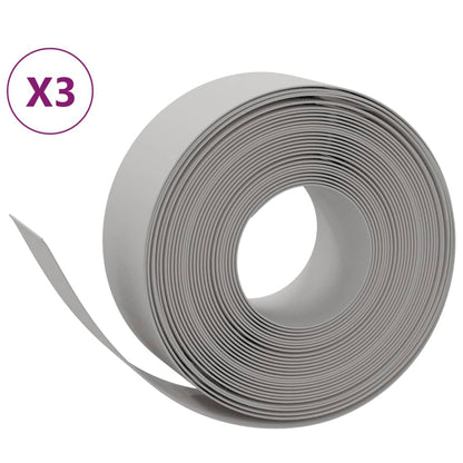 Bordature da Giardino 3 pz Grigie 10 m 20 cm in Polietilene | homemem39