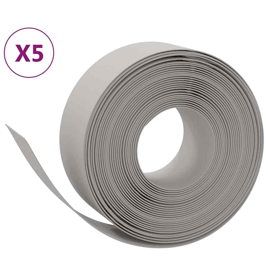 Bordature da Giardino 5 pz Grigie 10 m 20 cm in Polietilene | homemem39