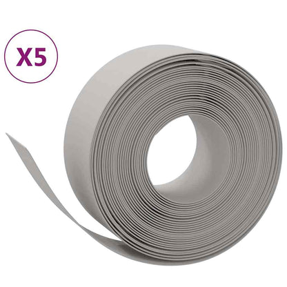 Bordature da Giardino 5 pz Grigie 10 m 20 cm in Polietilene | homemem39