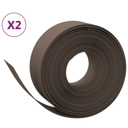 Bordature da Giardino 2 pz Marroni 10 m 20 cm in Polietilene | homemem39
