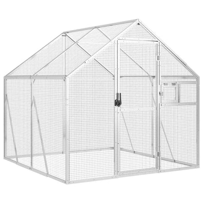 Voliera Argento 1,79x2x1,85 m in Alluminio