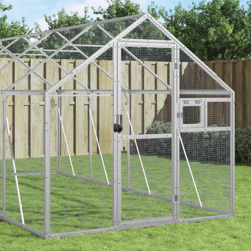 Voliera Argento 1,79x4x1,85 m in Alluminio | homemem39
