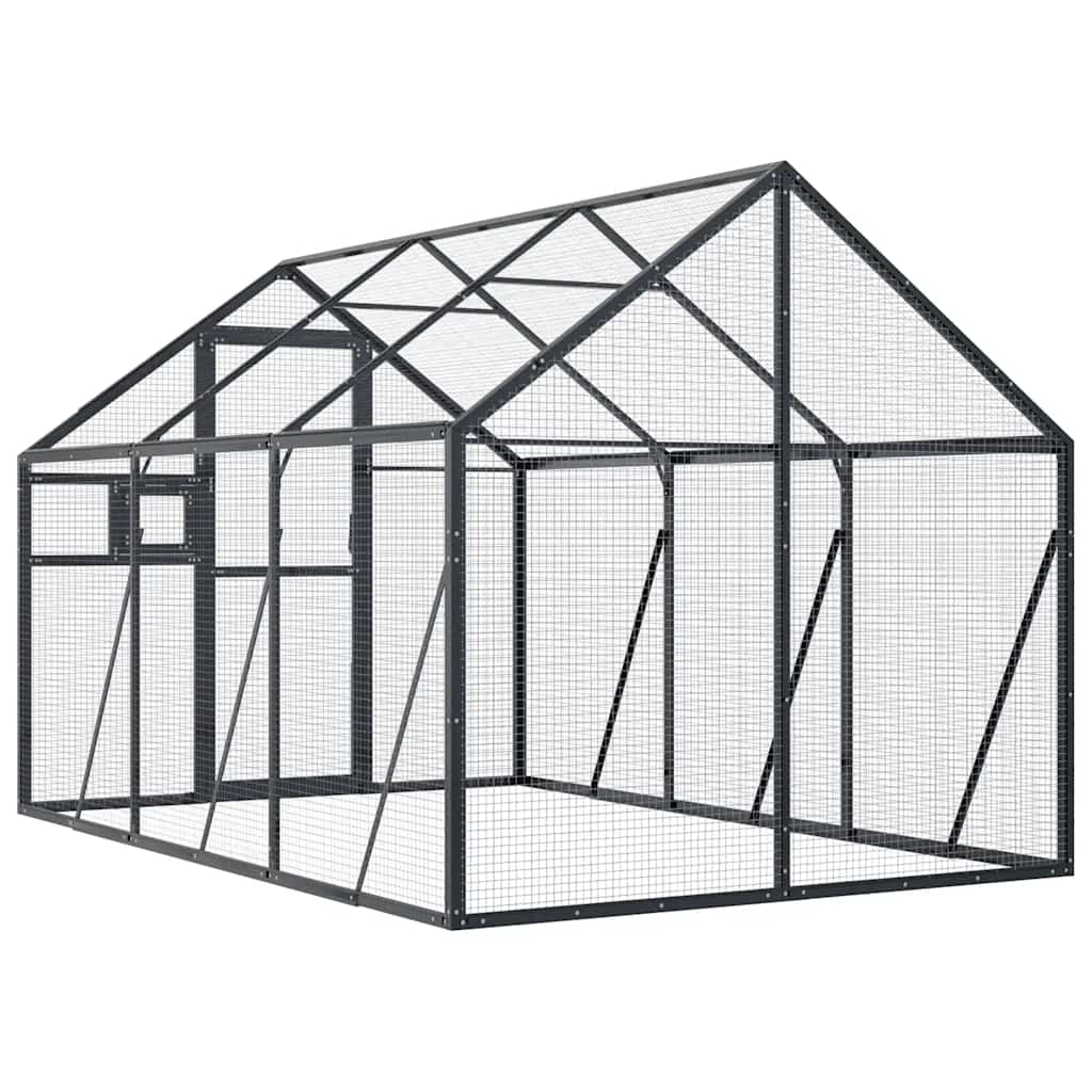 Voliera Antracite 1,79x3x1,85 m in Alluminio | homemem39