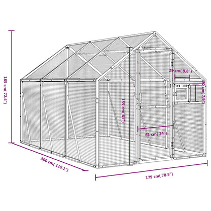 Voliera Antracite 1,79x3x1,85 m in Alluminio | homemem39