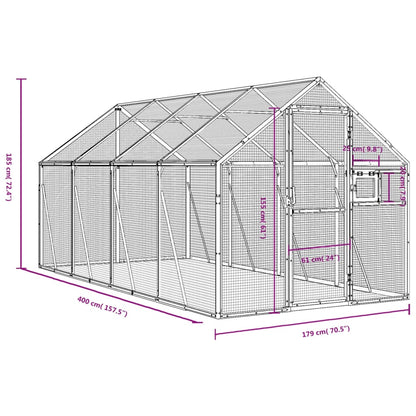 Voliera Antracite 1,79x4x1,85 m in Alluminio | homemem39