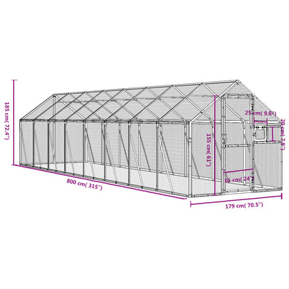 Voliera Antracite 1,79x8x1,85 m in Alluminio | homemem39