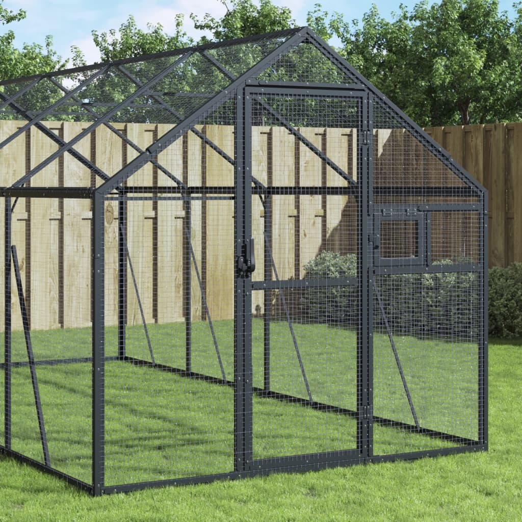 Voliera Antracite 1,79x10x1,85 m in Alluminio | homemem39