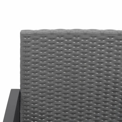 Set Pranzo da Giardino 3 pz con Cuscini Rattan PP Grigio Scuro | homemem39