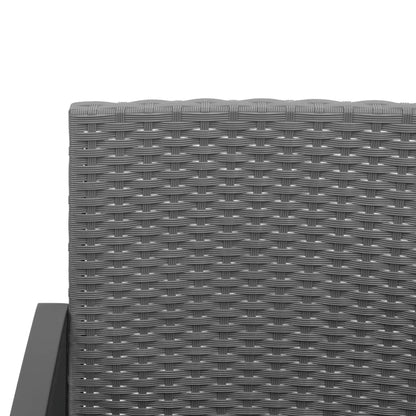 Panca da Giardino a 3 Posti con Cuscini Rattan PP Grigio Scuro | homemem39