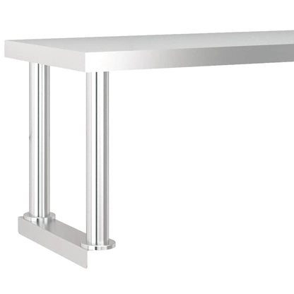 Tavolo Lavoro Cucina con Ripiano 120x60x115 cm Acciaio Inox | homemem39