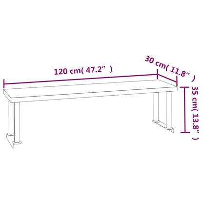 Tavolo Lavoro Cucina con Ripiano 120x60x115 cm Acciaio Inox | homemem39
