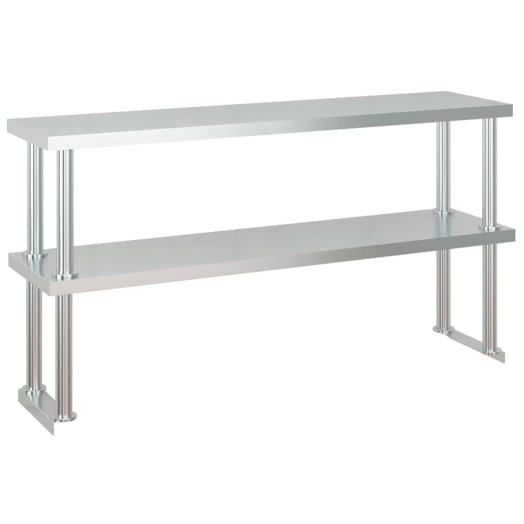Tavolo Lavoro Cucina con Ripiano 120x60x145 cm Acciaio Inox | homemem39